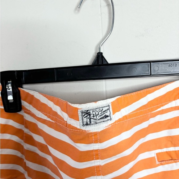 Polo Ralph Lauren lined swim shorts trunks size 36 orange white stripe - Picture 3 of 4